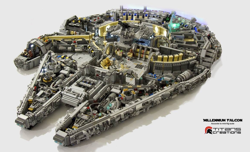 Illustration for article titled You need 10,000 pieces to build a Minifig-scale Lego Millennium Falcon